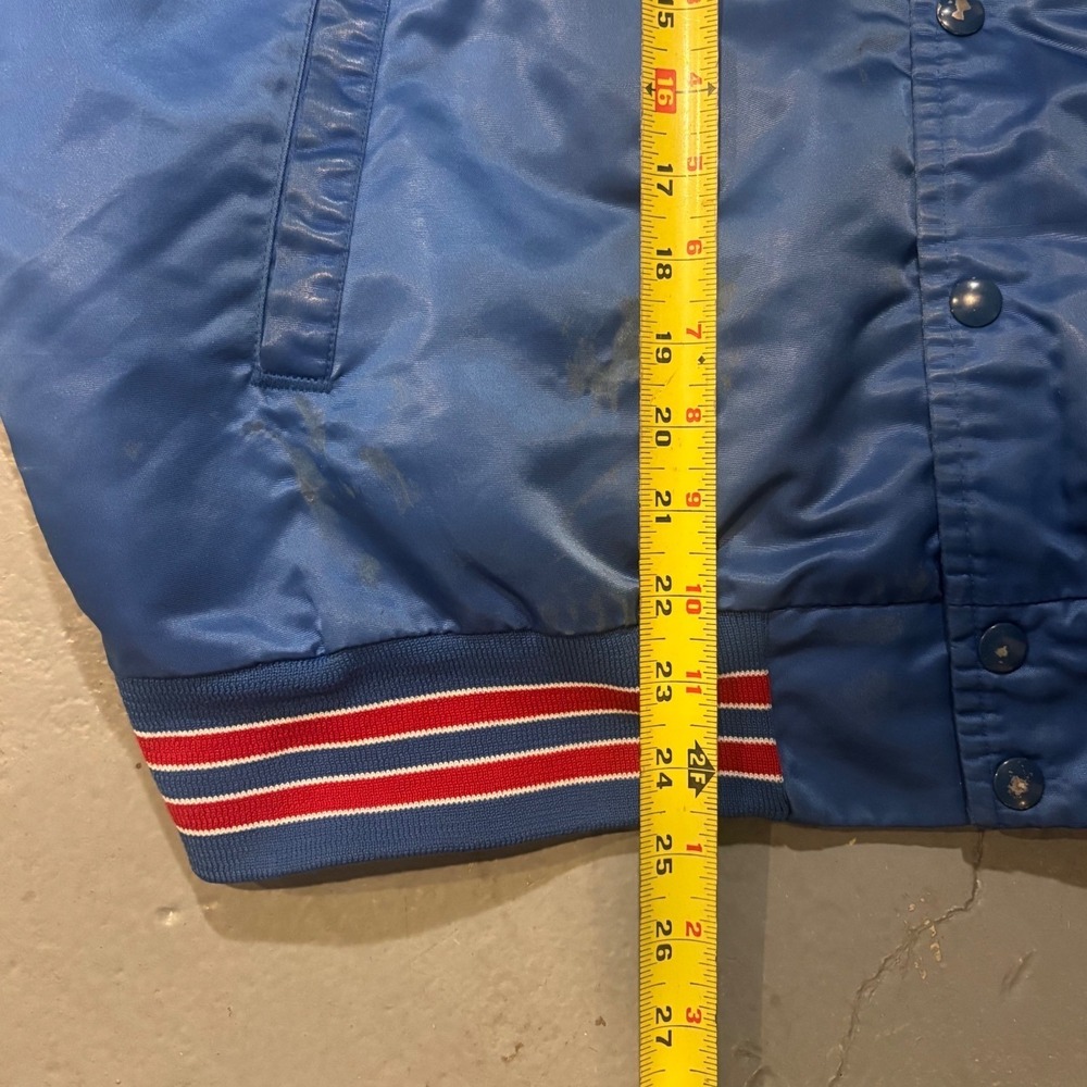 Chalk Line Satin Jacket Men XL Blue Good NY Giants NFL Vintage Varsity USA Made - Picture 7 of 9